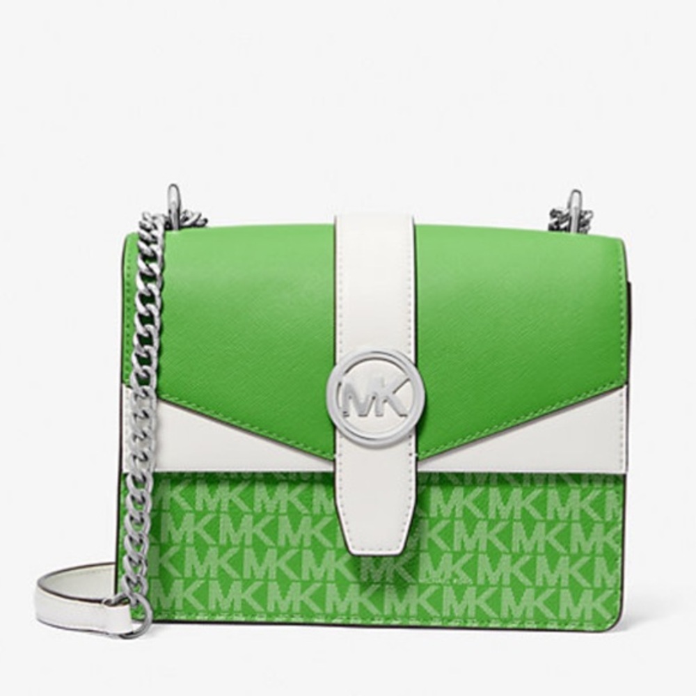 Michael Kors Greenwich Small Color-Block Signature Logo Flap Crossbody XBODY Bag